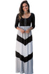 Sexy Black and Gray Chevron Maxi Dress